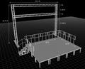 Portable 16 X 20FT Risers Stage Kit System 23"-38" Height+21.5 ft Aluminum Truss