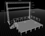 Portable 16 X 20FT Risers Stage Kit System 23"-38" Height+21.5 ft Aluminum Truss