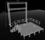 Portable 16 X 16FT Risers Stage Kit System 23"-38" Height + 15 ft Aluminum Truss