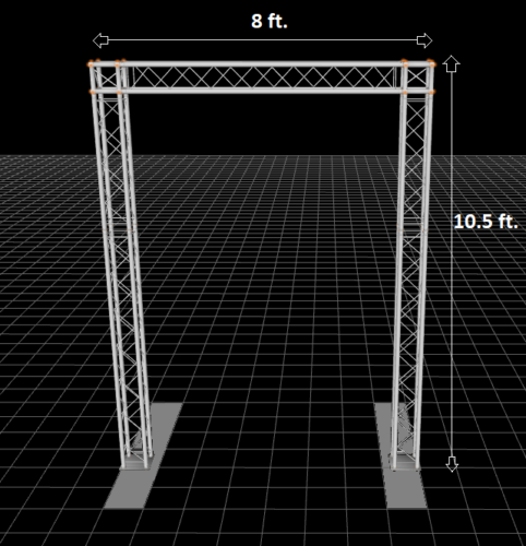 Aluminum Bolted Truss Arch Kit 8ft Wide 10.5ft High Portable DJ Lighting System