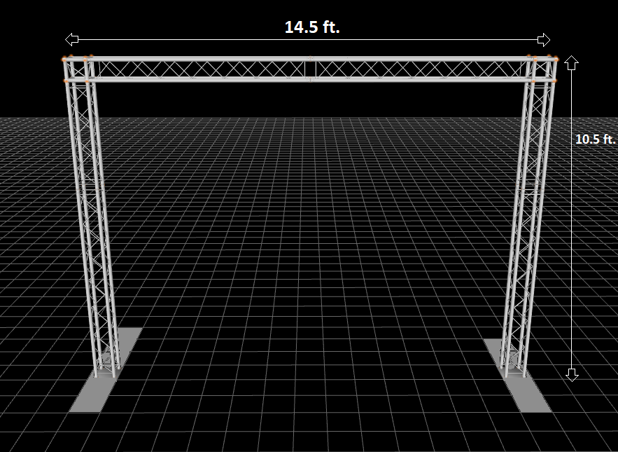 Aluminum Bolted Truss Arch 14.5ft Wide 10.5ft High Portable DJ Lighting System