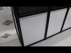 BEAST-A1500 Mega 73" Wide DJ Event Facade White/Black Scrim Booth Two Top Corner Table Tops Largest DJ Facade Booth Available! Lightweight Aluminum