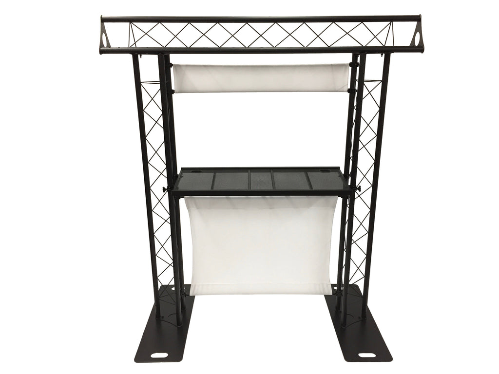 BEAST-5 DJ Event Facade White/Black Scrims Triangle Truss Booth Complete Arch System