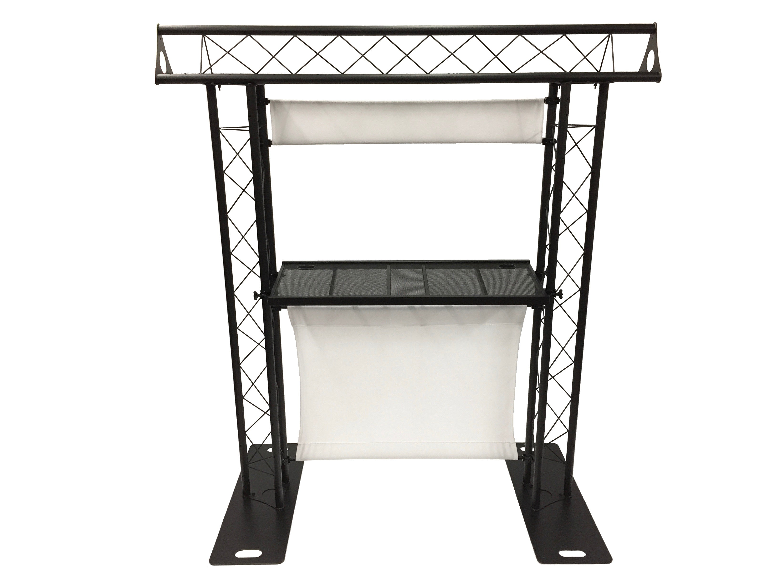 BEAST-5 DJ Event Facade White/Black Scrims Triangle Truss Booth Complete Arch System