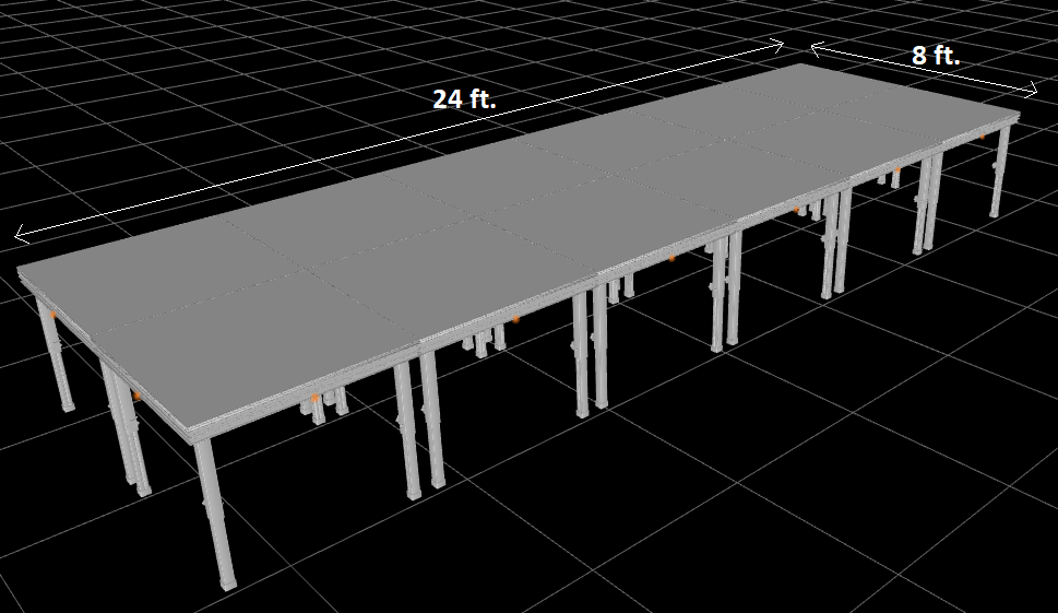 Stage Risers Sizes 12 ft. x 16 ft. Heavy Duty Aluminum Concert Stage Riser Complete Stagi ...
