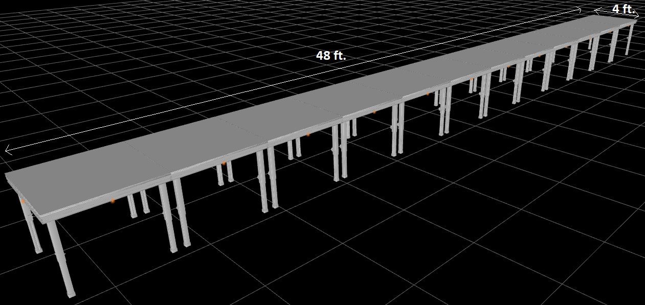 12 ft. x 16 ft. Heavy Duty Aluminum Concert Stage Riser Complete Staging System (192 sq. ft.)