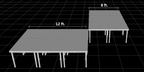 12 ft. x 16 ft. Heavy Duty Aluminum Concert Stage Riser Complete Staging System (192 sq. ft.)