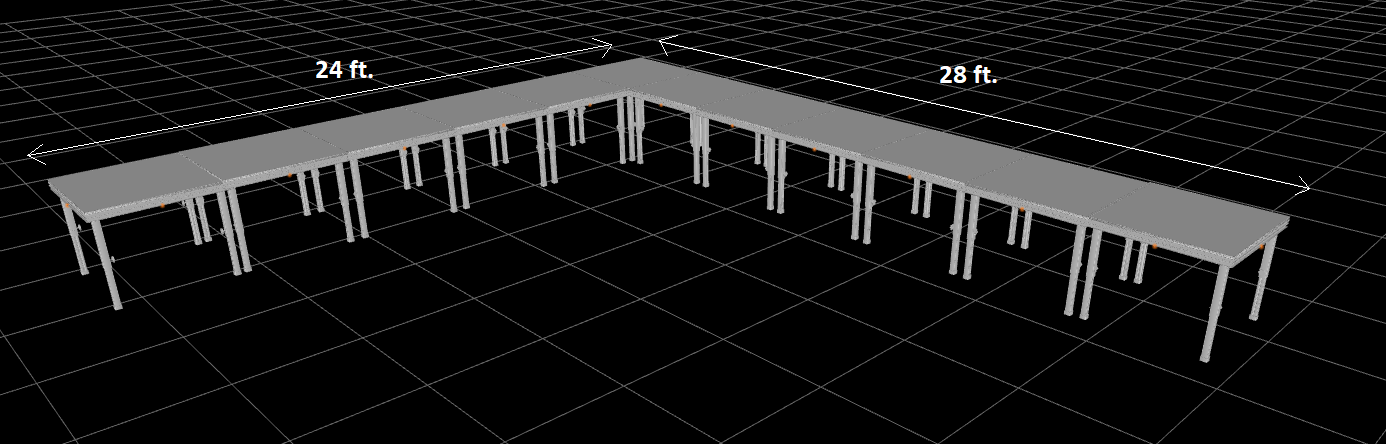 12 ft. x 16 ft. Heavy Duty Aluminum Concert Stage Riser Complete Staging System (192 sq. ft.)