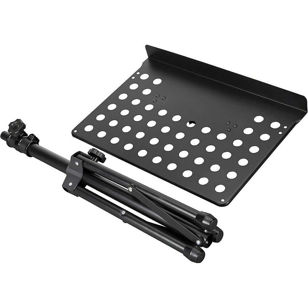 Five (5) Tripod Orchestral Music Stand Perforated Black Heavy Duty Metal Adjustable