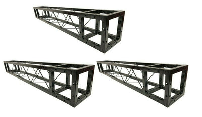 Three LK-20150 1.5 Meter 4.92 ft. Square 8"x8" Black Trussing Box Truss Section Bolted
