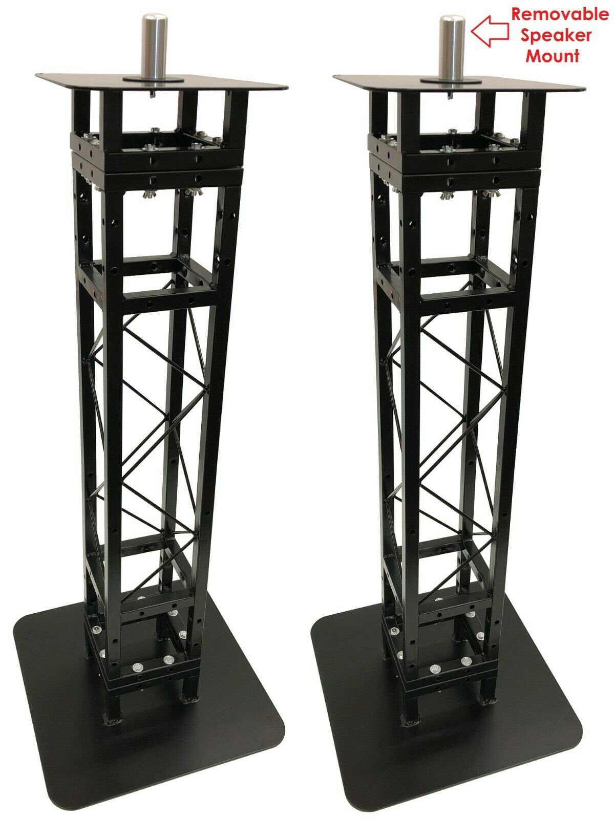 (2) Black 4 ft. DJ Lighting Truss Light Weight Dual Totem System+Speaker Mounts