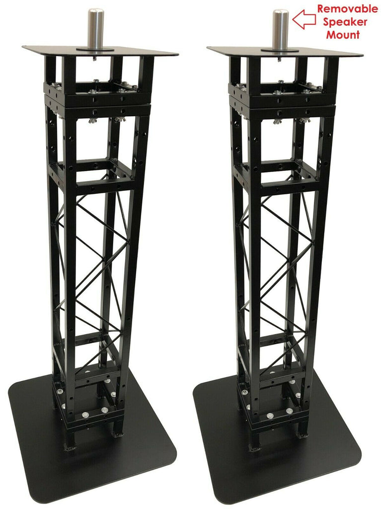 (2) Black 5.7 ft DJ Lighting Truss Light Weight Dual Totem System+Speaker  Mounts