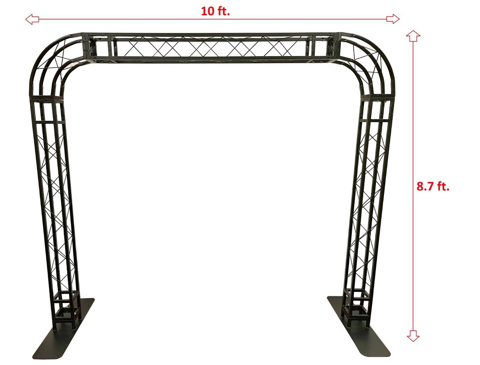 BLACK TRUSS ROUNDED ARCH KIT 10 FT Width Mobile Portable DJ Lighting System