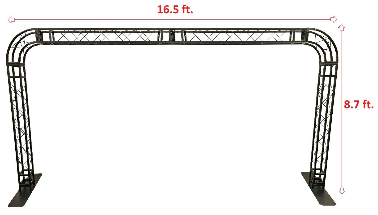 BLACK TRUSS ROUNDED ARCH KIT 16.5 FT Width Mobile Portable DJ Lighting System