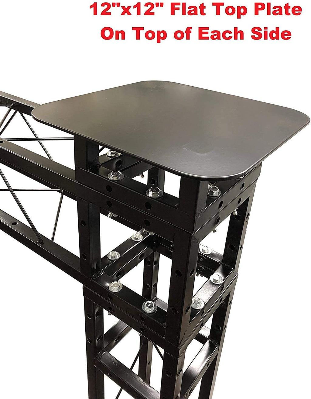 8 ft. Height Black Square Arch Truss System Kit Mobile Portable DJ Moving Head With extra 12"x12" Top Plates For Moving Head Lights