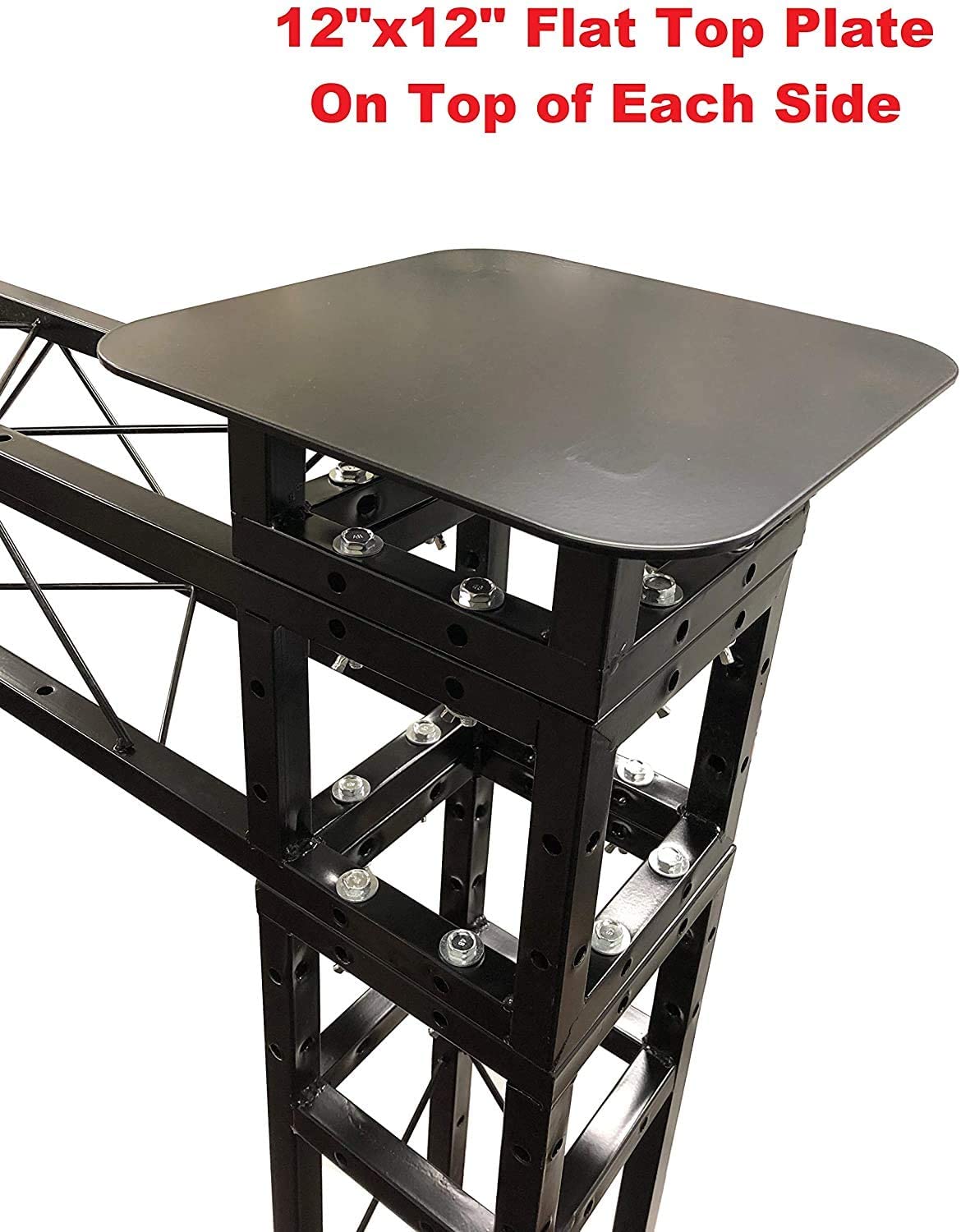 8 ft. Height Black Square Arch Truss System Kit Mobile Portable DJ Moving Head With extra 12"x12" Top Plates For Moving Head Lights