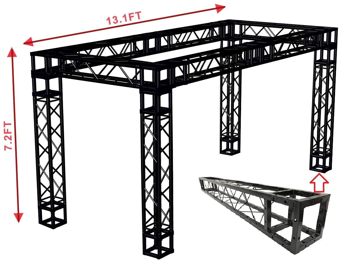 Black Truss Exhibition Booth KIT 13 ft Width/ 7.2 ft. Height Mobile Portable DJ Lighting System