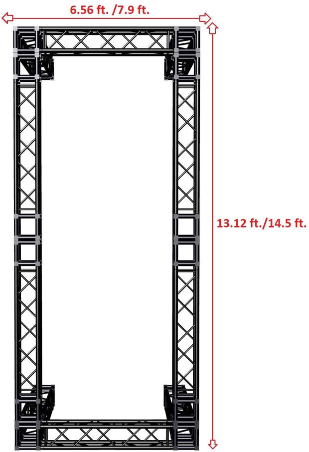 Black Truss Exhibition Booth KIT 13 ft Width/ 7.2 ft. Height Mobile Portable DJ Lighting System