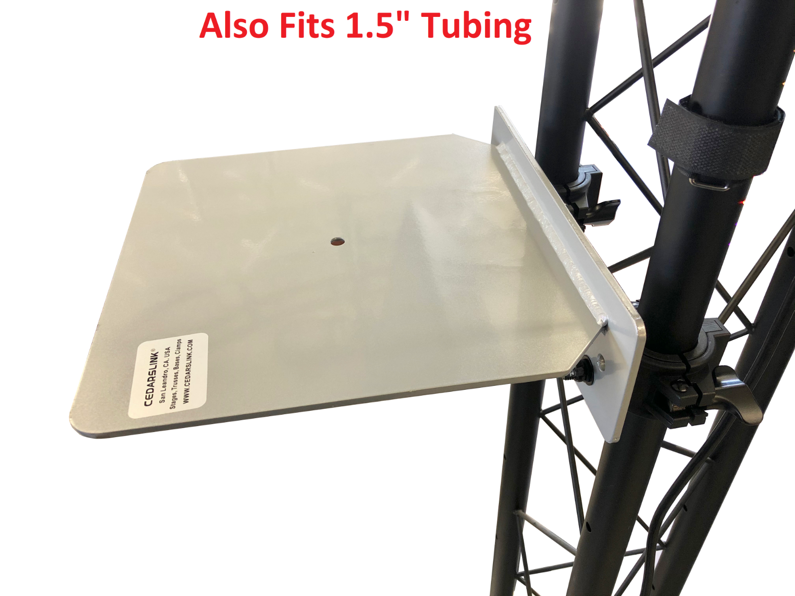 LK-SHELF - Cedarslink Truss SHELF Aluminum Shelf Plate w/ 2 1.5"/ 2" Clamps - 12 D x 12 W