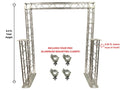 8.9 ft Double Totem Aluminum Truss Goal Post System For DJ Lights Speakers PA Extra 1.50 Meter Upright Truss Totems Attach To Bases!