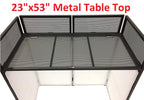BEAST-A1000 Jumbo 53" Wide DJ Event Facade White/Black Scrim Booth Two Top Corner Table Tops 23"x53" Table! Padded Carrying Case! All Aluminum Build