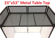 BEAST-A1000 Jumbo 53" Wide DJ Event Facade White/Black Scrim Booth Two Top Corner Table Tops 23"x53" Table! Padded Carrying Case! All Aluminum Build