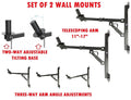 2 Pro-Audio Wall Mount Bracket Speaker Holders Stands